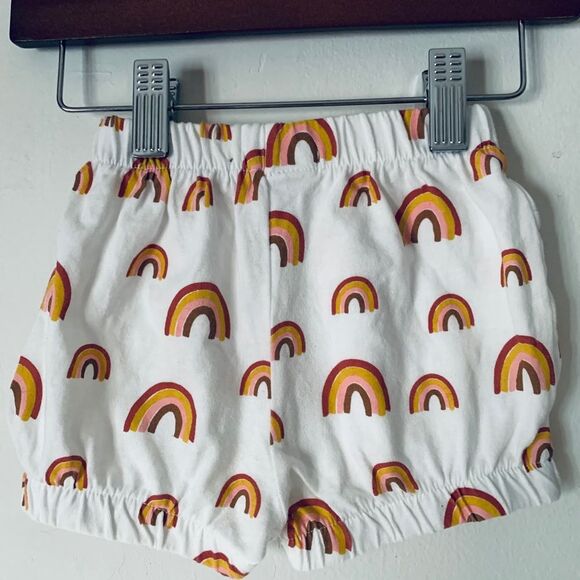 Little James chocolate/white 2-piece top/rainbow shorts set, size 9-12 mon - Picture 4 of 6